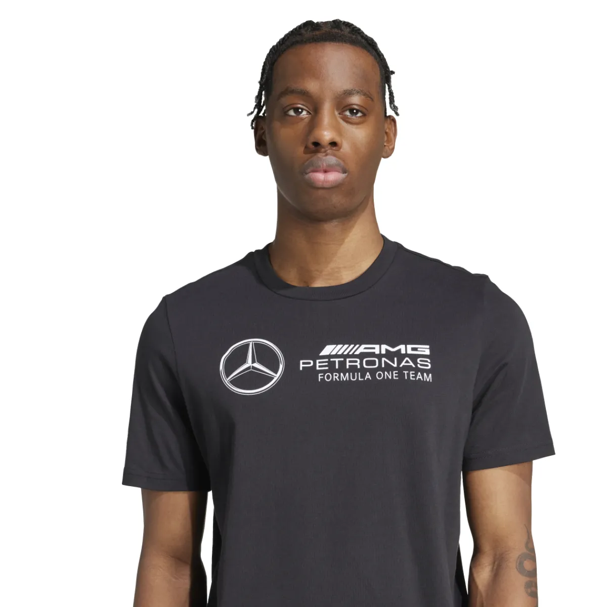T-shirt da Uomo nera con logo x Mercedes-AMG Petronas F1 Team Uomo Abbigliamento Adidas|T-Shirt Uomo