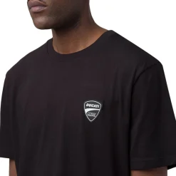 Hot T-shirt da uomo nera in cotone con logo Corse Uomo Abbigliamento Ducati|T-Shirt Uomo