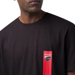 Online T-shirt da uomo nera in cotone con logo Corse Uomo Abbigliamento Ducati|T-Shirt Uomo