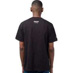 Outlet T-shirt da uomo nero in cotone con stampa rossa Corse Uomo Abbigliamento Ducati|T-Shirt Uomo