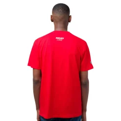 Hot T-shirt da uomo rosso in cotone con logo e stampa Corse Uomo Abbigliamento Ducati|T-Shirt Uomo