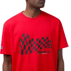 Online T-shirt da uomo rosso in cotone con logo Corse Uomo Abbigliamento Ducati|T-Shirt Uomo