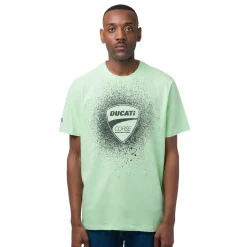 Best T-shirt da uomo verde chiaro in cotone con logo e stampa Corse Uomo Abbigliamento Ducati|T-Shirt Uomo