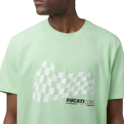T-shirt da uomo verde chiaro in cotone con logo Corse Uomo Abbigliamento Ducati|T-Shirt Uomo