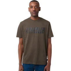 Sale T-shirt da uomo verde militare con dettaglio stampa Scrambler Uomo Abbigliamento Ducati|T-Shirt Uomo