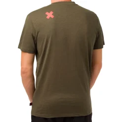 Sale T-shirt da uomo verde militare con stampa nera frontale Scrambler Uomo Abbigliamento Ducati|T-Shirt Uomo