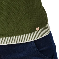 Online T-shirt elegante da Donna Verde con dettagli bianchi Donna T-Shirt Donna|Abbigliamento Moda Donna