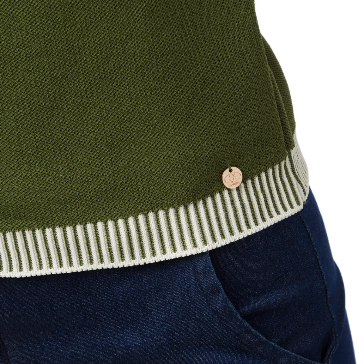 Online T-shirt elegante da Donna Verde con dettagli bianchi Donna T-Shirt Donna|Abbigliamento Moda Donna