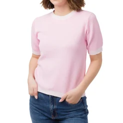 Best T-shirt elegante da Donna Rosa con dettagli bianchi Donna T-Shirt Donna|Abbigliamento Moda Donna
