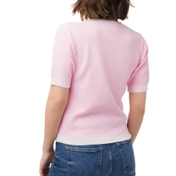 Best T-shirt elegante da Donna Rosa con dettagli bianchi Donna T-Shirt Donna|Abbigliamento Moda Donna