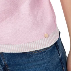 Best T-shirt elegante da Donna Rosa con dettagli bianchi Donna T-Shirt Donna|Abbigliamento Moda Donna