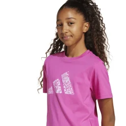 T-shirt fucsia da Bambina con logo frontale mimetico Bambino T-Shirt Bambino|Abbigliamento Adidas