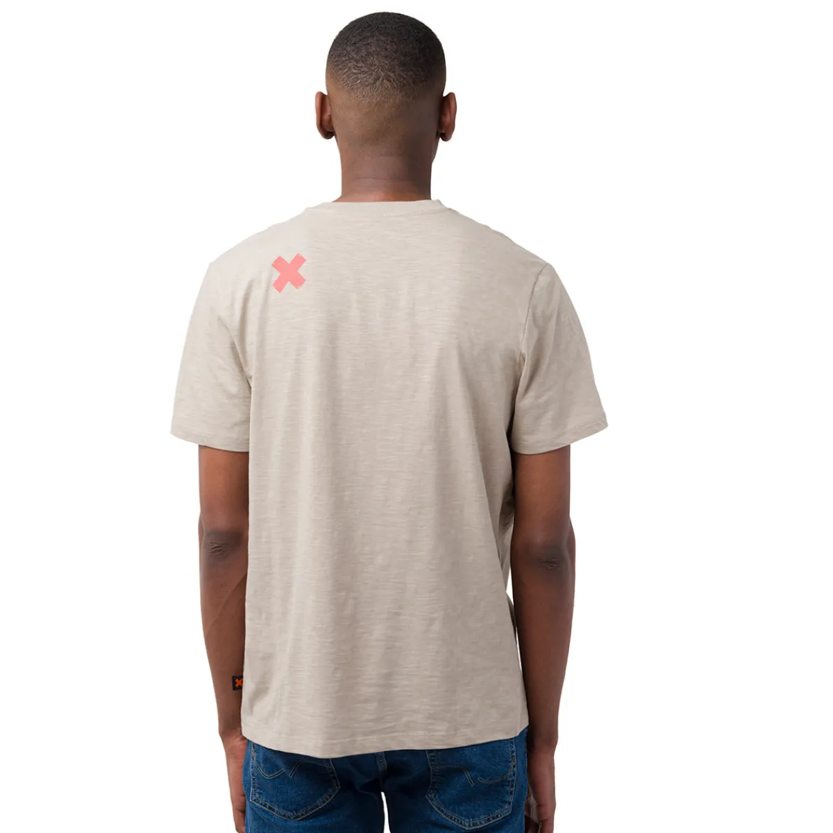 Sale T-shirt girocollo beige da uomo con stampa frontale Scrambler Uomo Abbigliamento Ducati|T-Shirt Uomo