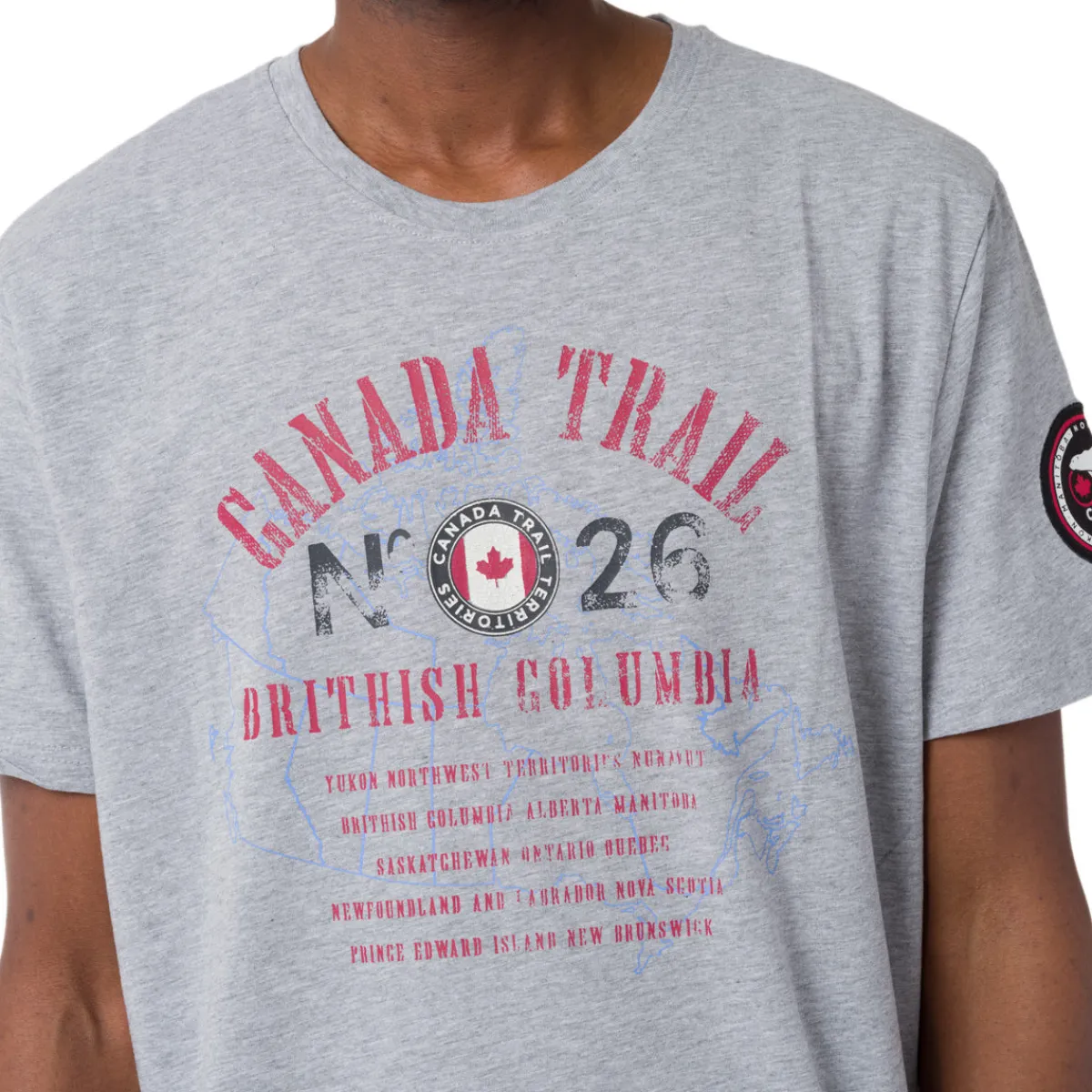 Sale T-Shirt grigia da Uomo con stampa frontale in contrasto Uomo Abbigliamento Canada Trail|T-Shirt Uomo