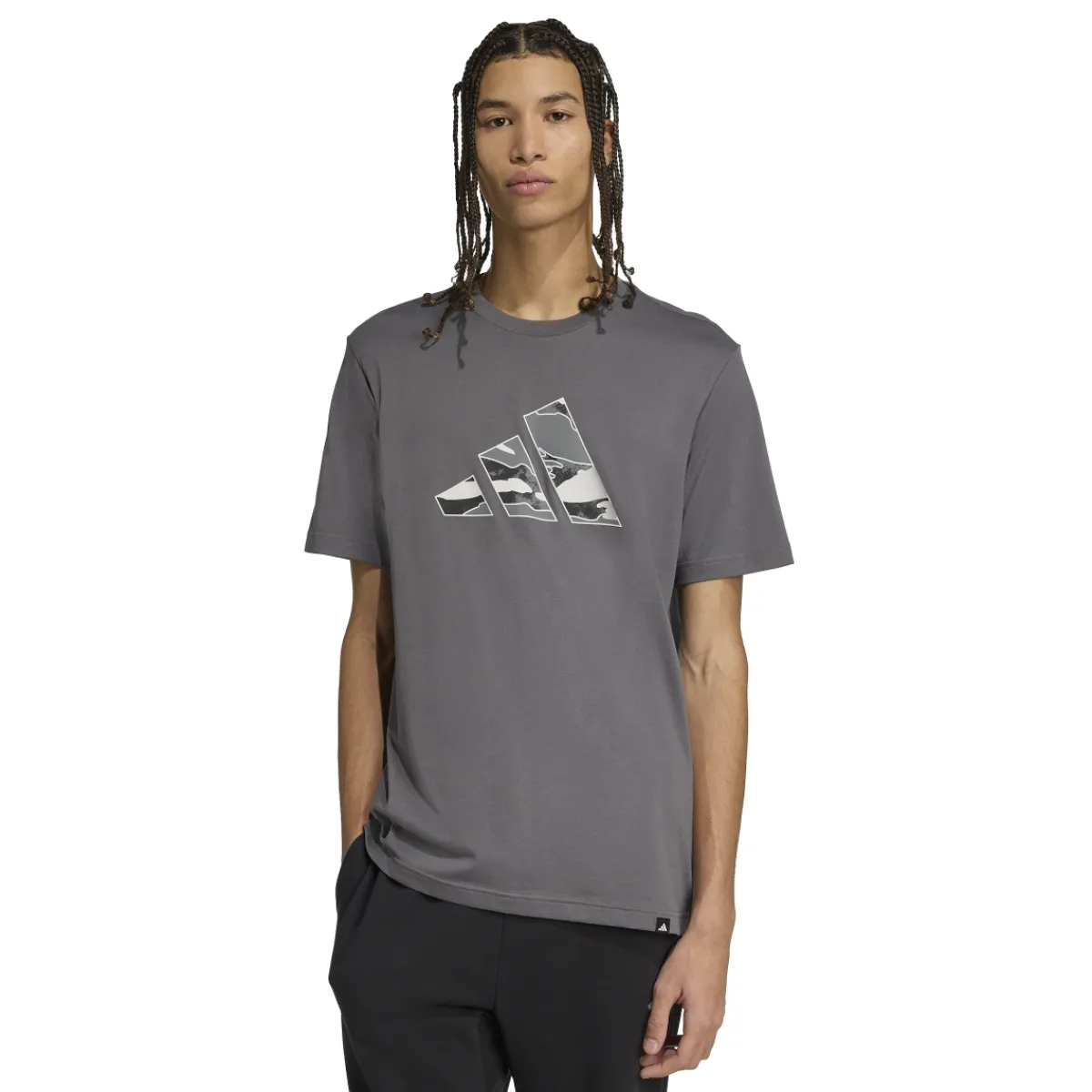 Online T-shirt grigia da Uomo con logo Uomo Abbigliamento Adidas|T-Shirt Uomo