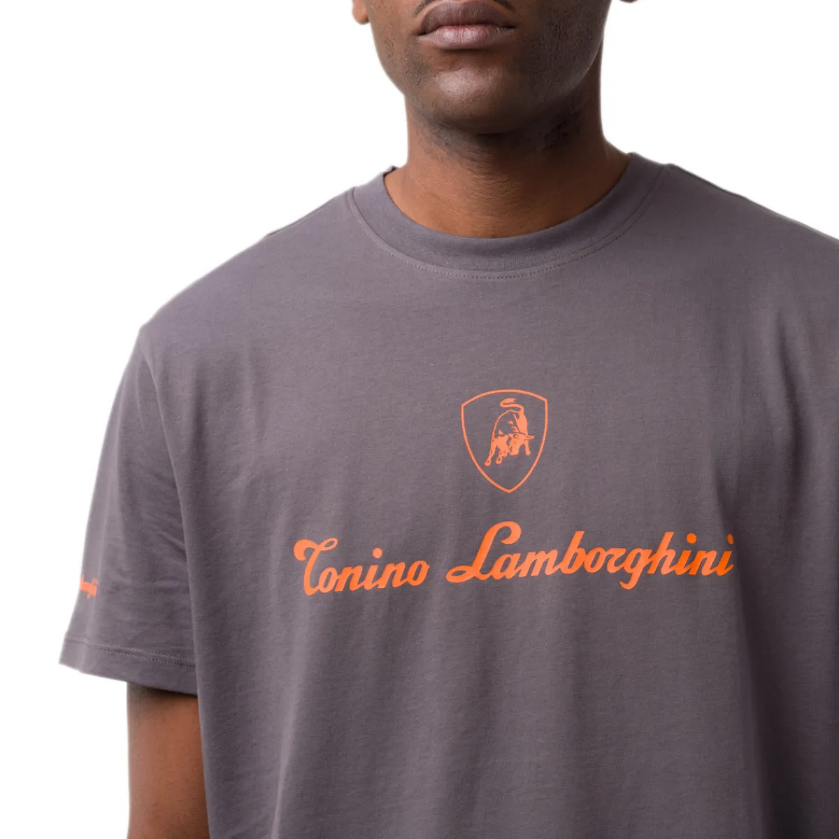 Online T-shirt grigia da uomo in cotone con dettaglio aracione Uomo T-Shirt Uomo|Abbigliamento Sportivo Uomo