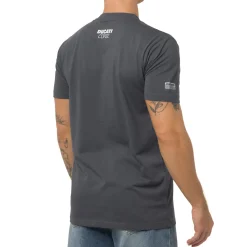 Sale T-shirt grigia in cotone da Uomo con stampa Corse Uomo Abbigliamento Ducati|T-Shirt Uomo