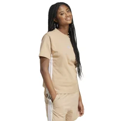 Hot T-shirt marrone da Donna con bande laterali SJ T Donna Abbigliamento Adidas|Abbigliamento Sportivo Donna