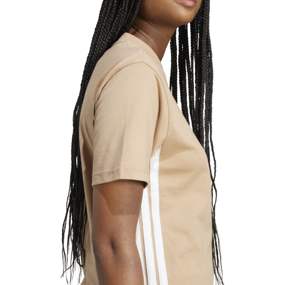 Hot T-shirt marrone da Donna con bande laterali SJ T Donna Abbigliamento Adidas|Abbigliamento Sportivo Donna