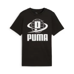 New T-shirt nera da Bambino con logo GRAPHICS Tee Bambino Abbigliamento Puma|T-Shirt Bambino