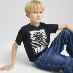 Sale T-shirt Nera da bambino con stampa frontale GRAPHICS Bambino Abbigliamento Puma|T-Shirt Bambino