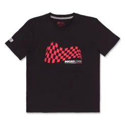 Hot T-shirt nera da bambino con stampa e logo Corse Bambino Abbigliamento Ducati|T-Shirt Bambino