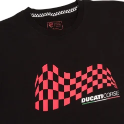 Hot T-shirt nera da bambino con stampa e logo Corse Bambino Abbigliamento Ducati|T-Shirt Bambino