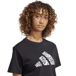 Best T-shirt nera da Donna con logo frontale stampato Donna Abbigliamento Adidas|T-Shirt Donna