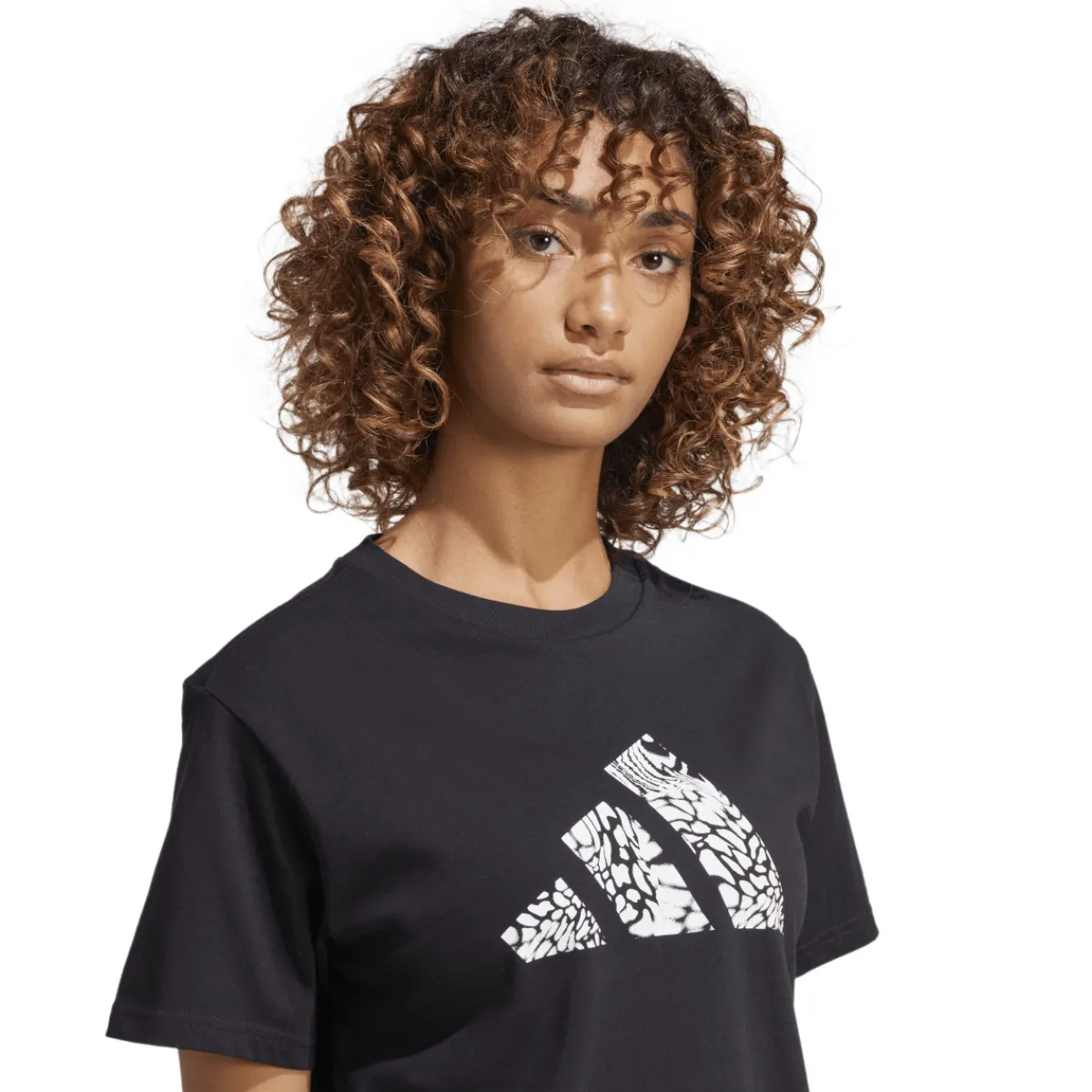 Best T-shirt nera da Donna con logo frontale stampato Donna Abbigliamento Adidas|T-Shirt Donna