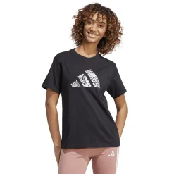 Best T-shirt nera da Donna con logo frontale stampato Donna Abbigliamento Adidas|T-Shirt Donna