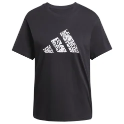 Best T-shirt nera da Donna con logo frontale stampato Donna Abbigliamento Adidas|T-Shirt Donna