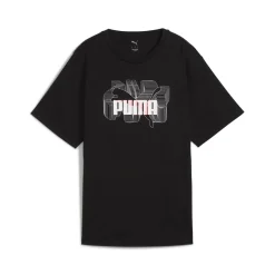 Sale T-shirt nera da Donna con logo frontale in contrasto Donna Abbigliamento Puma|T-Shirt Donna