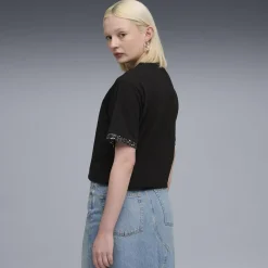 Sale T-shirt nera da Donna con dettagli animalier ESS GRAPHIC Donna Abbigliamento Puma|T-Shirt Donna