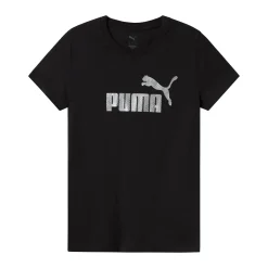 T-shirt nera da Donna con logo frontale bianco Donna Abbigliamento Puma|T-Shirt Donna