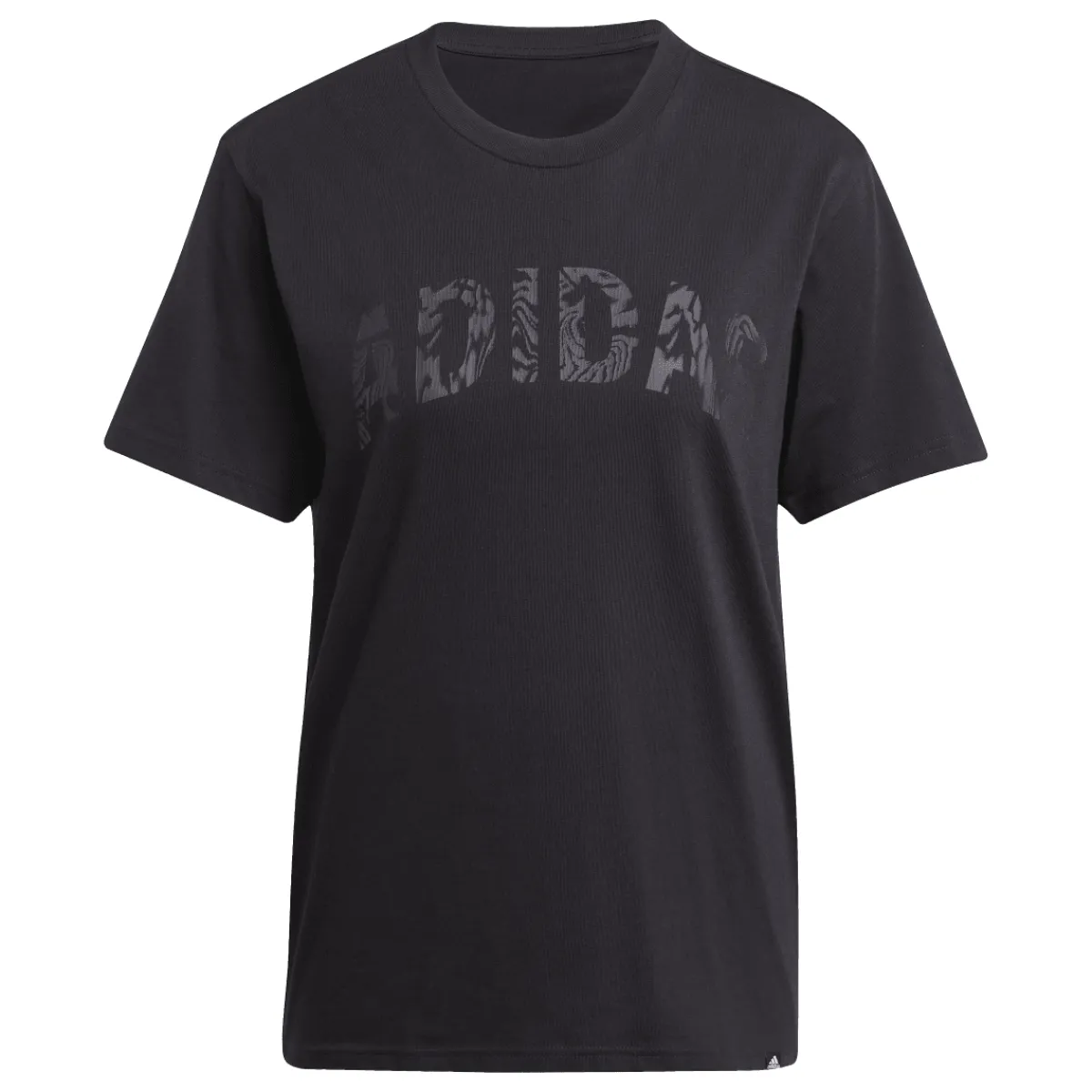New T-shirt nera da Donna con logo frontale stampato in tono Donna Abbigliamento Adidas|T-Shirt Donna