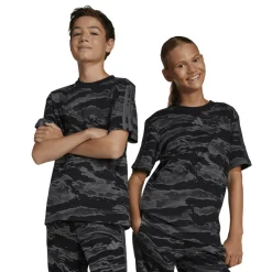 New T-shirt nera da Ragazzo con stampa mimetica Abbigliamento Adidas