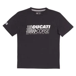 T-shirt nera da Ragazzo con stampa frontale Corse Bambino Abbigliamento Ducati|T-Shirt Bambino
