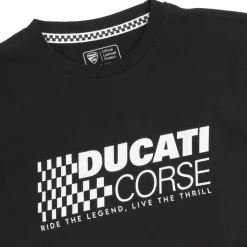 T-shirt nera da Ragazzo con stampa frontale Corse Bambino Abbigliamento Ducati|T-Shirt Bambino