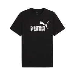 T-shirt nera da Uomo con logo frontale bianco Uomo Abbigliamento Puma|T-Shirt Uomo