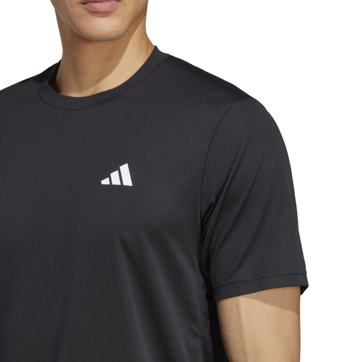 New T-shirt nera da uomo con logo bianco Essentials Training Uomo Abbigliamento Adidas|T-Shirt Uomo