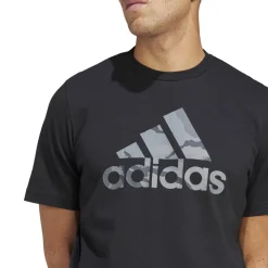 New T-shirt nera da uomo con logo camouflage Badge of Sport Uomo Abbigliamento Adidas|T-Shirt Uomo