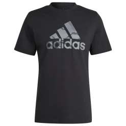 New T-shirt nera da uomo con logo camouflage Badge of Sport Uomo Abbigliamento Adidas|T-Shirt Uomo