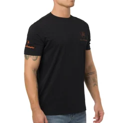 T-shirt nera da Uomo con logo arancione Uomo T-Shirt Uomo|Abbigliamento Sportivo Uomo