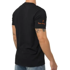 T-shirt nera da Uomo con logo arancione Uomo T-Shirt Uomo|Abbigliamento Sportivo Uomo
