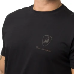 T-shirt nera da Uomo con logo arancione Uomo T-Shirt Uomo|Abbigliamento Sportivo Uomo