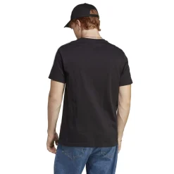 Best T-shirt nera da uomo con logo sul petto Essentials 3-Stripes Uomo Abbigliamento Adidas|T-Shirt Uomo