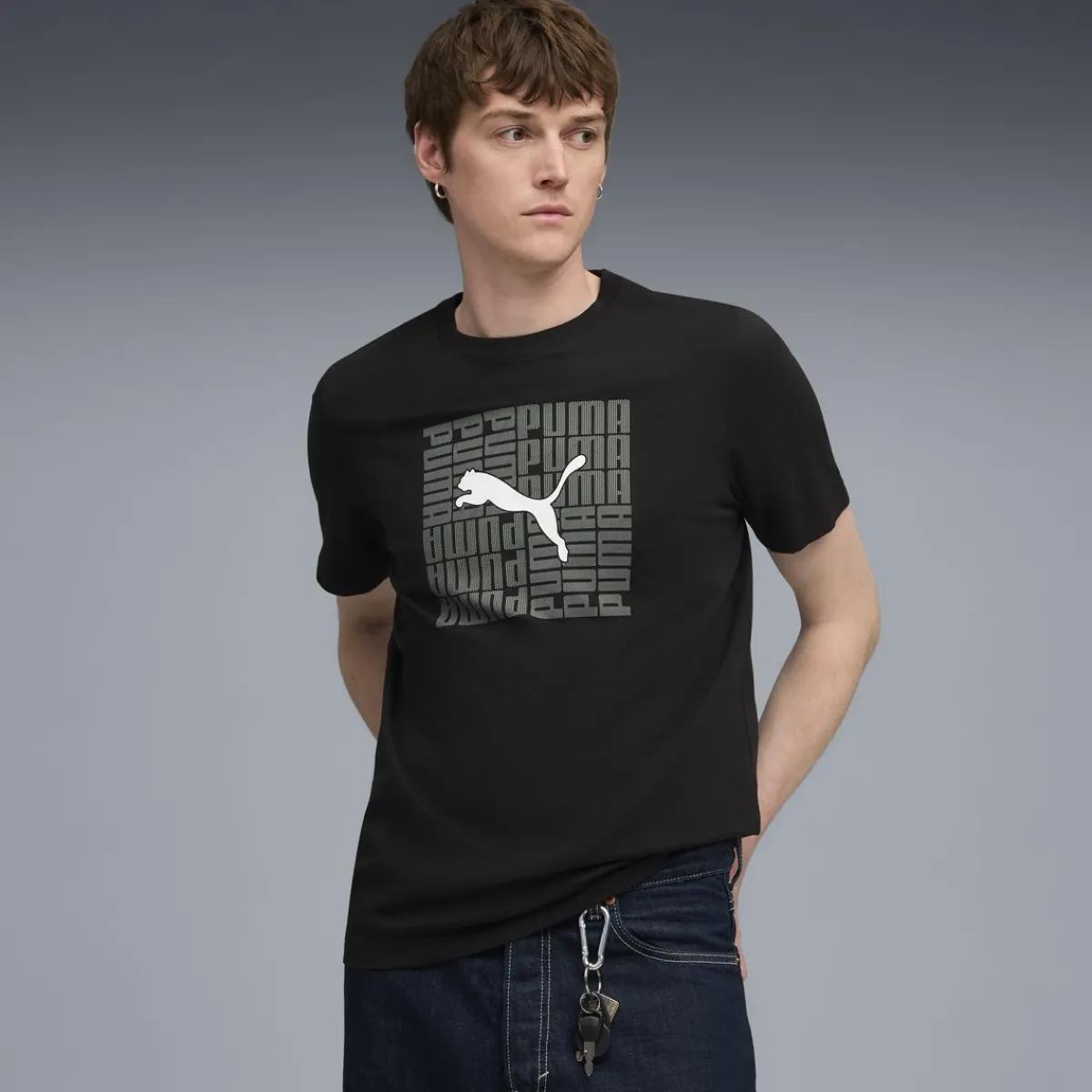 Sale T-shirt nera da Uomo con logo Box Tee Uomo Abbigliamento Puma|T-Shirt Uomo