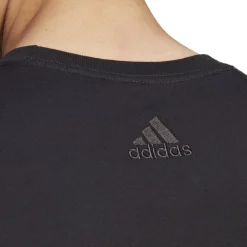 Sale T-shirt nera da uomo Essentials Single Jersey Linear Embroidered Logo Uomo Abbigliamento Adidas|T-Shirt Uomo