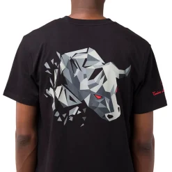 Clearance T-shirt nera da uomo in cotone con stampa toro 3D sul retro Uomo Abbigliamento Sportivo Uomo|T-Shirt Uomo