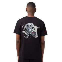 Clearance T-shirt nera da uomo in cotone con stampa toro 3D sul retro Uomo Abbigliamento Sportivo Uomo|T-Shirt Uomo